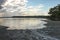 View over mud flats on Bribie Island over Pumicestone Passage in Queensland Australia