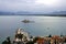 View over Nafplio in Greece showing the harbor and Bourtzi Castle