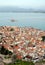 View over Nafplio in Greece showing the town, harbor and Bourtzi Castle