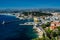 View over Nice harbour and bay with gorgeous blue skies