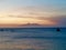 View over the ocean and of the Fogo volcano in Cape Verde