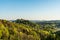 View Over the Odenwald in Germany with Castle Ruin Lindenfels