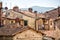 View over old buildings with Terracotta tiled roofs