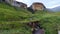 View over old main road bridge and the Little Caledon River, Golden Gate Highlands National Park