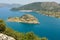 View over Orhaniye bay near Marmaris resort town in Turkey.