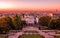 View over Paris during a colorful and vibrant sunrise