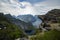 View over picturesque Norwegian landscape with mountains and fjord