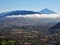 View over the plateau in the north from the Canary Island of Tenerife to the airport North