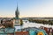 View over Prague from top of  Old Town Bridge Tower