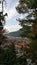 View over the red roofs of old town of Heidelberg from the hill