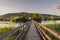 View over Rhine river to Werd Island, Eschenz, Canton of Thurgau, Switzerland