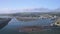 View over River Teign, Shaldon and Teignmouth from a drone, Devon, England