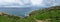 View over the rocks, valleys and local agriculture at the bay of the Mediterranean sea