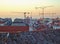 View over the rooftops to the river Tejo. Lisbon, Portugal.