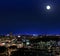 View over the rooftops towards Glasgow Royal Infirmarynight