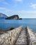 The view over Saint Nikolas island and the Adriatic sea from the