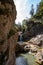 View over the small Stuiben Falls on a sunny day. Small waterfalls in beautiful nature