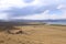 View over Song kol lake, steppe and surrounding mountains, Kyrgyzstan