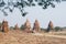 View over stupas and pagodas of ancient Bagan temple complex, Myanmar