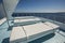 View over the sundeck of a large luxury motor yacht