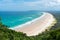 View over Tallow Beach with turquoise waters