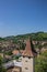 View over the tower of the fortified church in Biertan