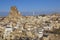 View over the town of Ortahisar in Cappadocia, Turkey