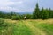 View over traditional fairies garden bath, Borsec, Romania