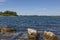 View over typical coast landscape of Istria in summer