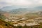 A view over a Vietnamese landscape of rice terraces in winter, Sapa, Vietnam