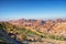 View over the Wadi Musa where is an ancient city Petra.