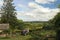 View over wide arching landscape of wales