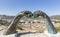 A view over Xativa city and the Golden Arch Sculpture