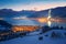 View over Zell am See in winter, Austria