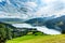 View over Zeller See lake. Zell Am See, Austria, Europe.