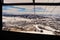 A view overlooking the Colorado Mountains from a gondola and the cables that the car is suspended from.