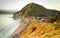 View overlooking Taylor`s Bay and Opoutama headland, Mahia Peninsula, North Island, New Zealand