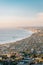 View of the Pacific Coast at sunset from Mount Soledad in La Jolla, San Diego, California