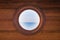 View of Pacific ocean through a round window