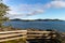 View of the Pacific ocean and wood fence