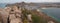 View of Pacific and Sea of Cortes and Cabo San Lucas marina as seen from the top of Mount Solmar in Baja California Mexico