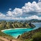 a view of Padar Island, Komodo Island and Labuan Bajo in Flores, Indonesia.