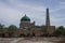 View of Pahlavon Mahmud Mausoleum and Islam Khodja minaret, Khi
