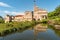 View at the Palace of Bucaco with garden in Portugal. Palace was built in Neo Manueline style between 1888 and 1907. Luso,