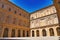 View of Palace of Pitty with garden and skyline of Florence, Italy. View of the Palazzo Pitti and italian style Boboli gardens in