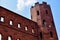 View of the Palatine Gate in detail in one of its towers from below.