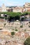 View from the Palatine Hill at roman forum in Rome, Italy