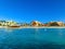 View of Palm Beach on the Caribbean island of Aruba.