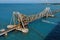 View of Pamban bridge in Rameshwaram. First indian bridge, which connects Pamban island and mainland India.