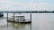 View of Pancevo Bridge on Danube river in Belgrade. Daytime